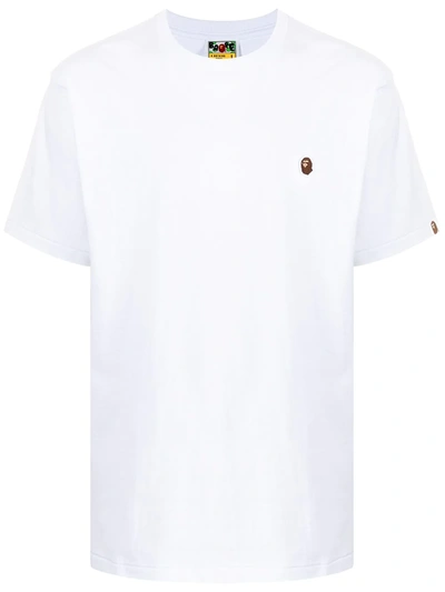 Shop A Bathing Ape Logo-patch Cotton T-shirt In Weiss