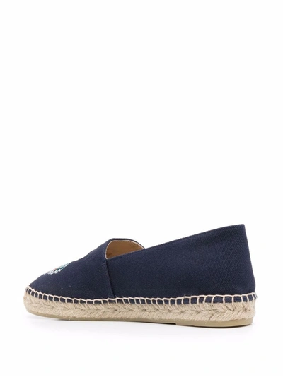 Kenzo Tiger-embroidery Flat Espadrilles In Blue | ModeSens