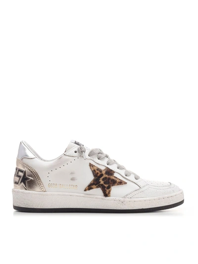 Shop Golden Goose Ballstar Sneakers In White And Animalier