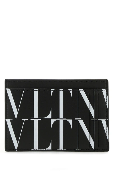 Shop Valentino Printed Leather Vltn Times Card Holder  Printed  Garavani Uomo Tu In Black