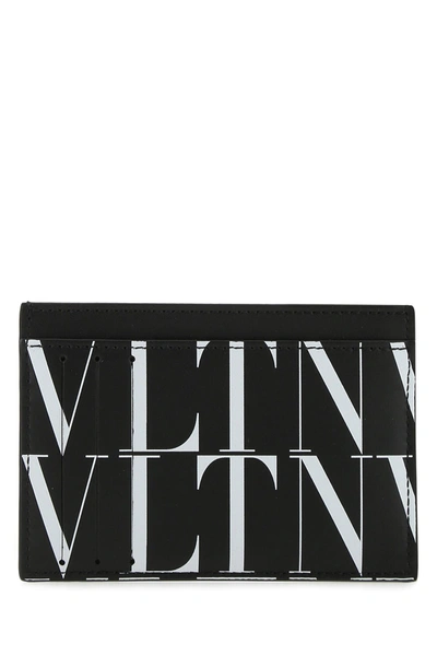 Shop Valentino Printed Leather Vltn Times Card Holder  Printed  Garavani Uomo Tu In Black