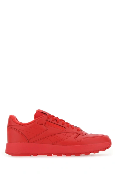 Shop Maison Margiela Red Leather Classic Tabi Sneakers Nd  Donna|uomo 8