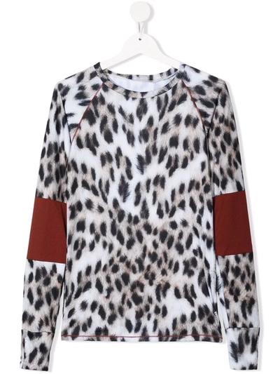 Shop Molo Teen Leopard-print Sweatshirt In 中性色
