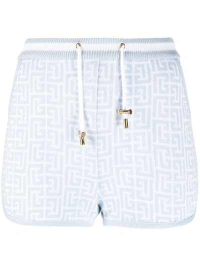 Shop Balmain Monogram Jacquard Shorts