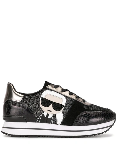 Shop Karl Lagerfeld Velocita Ii Platform Sneakers In Schwarz