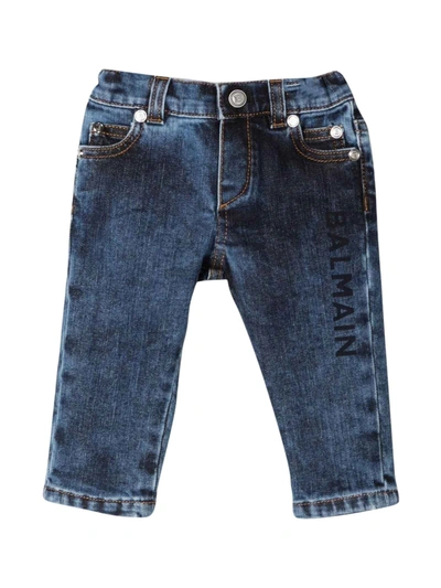 Shop Balmain Baby Blue Jeans