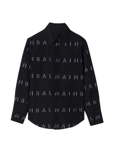 Shop Balmain Unisex Black Shirt In Nero/bianco