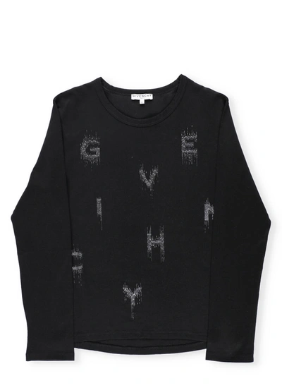 Shop Givenchy Sweater With Metallic Print In Black