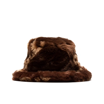 Shop Gcds Fur Fisherman Hat In Brown