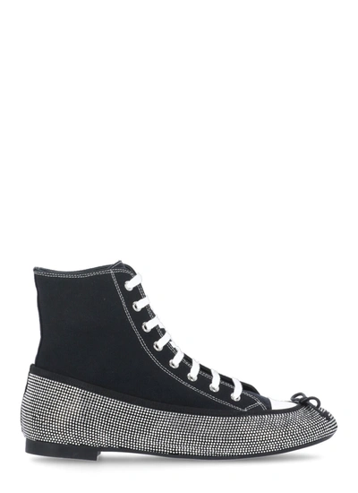 Shop Marco De Vincenzo Sneaker Ballerina Hybrid Boots In Black Silver+white