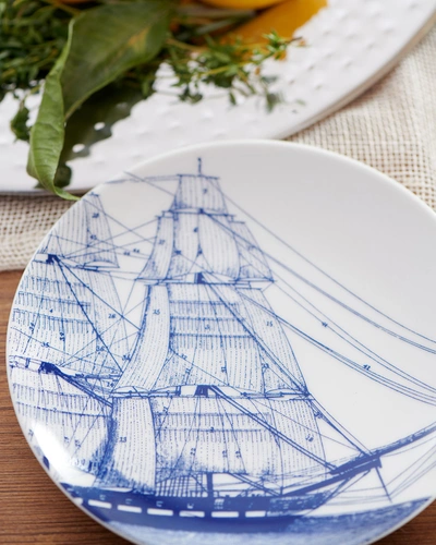 Shop Caskata Rigging Blue Canapes Plates, Set Of 4