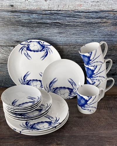 Shop Caskata Blue Crabs 16-piece Dinnerware Set