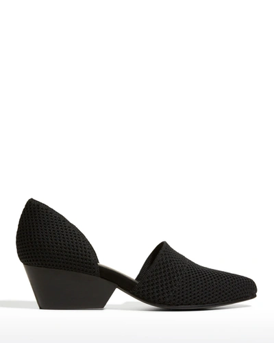 Shop Eileen Fisher Hallo Knit D'orsay Pumps In Black