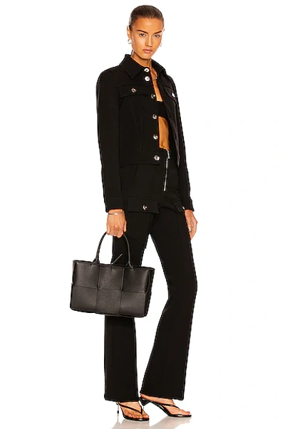 Bottega Veneta Womens Black Arco Medium Leather Tote Bag In Black & Gold