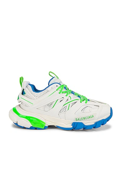 Shop Balenciaga Track Sneakers In Blue & Green