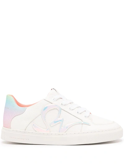 Shop Sophia Webster Swalk Appliqué-logo Low-top Sneakers In White