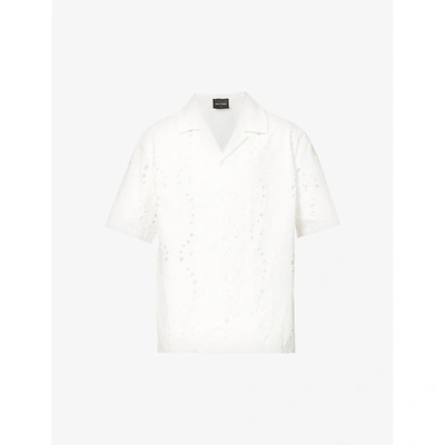 Shop Daily Paper Klevon Relaxed-fit Graphic-pattern Cotton Shirt In White