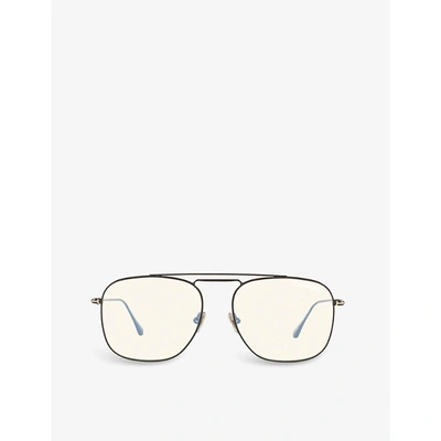 Shop Tom Ford Women's Black Ft5731-b Pilot-frame Metal Glasses