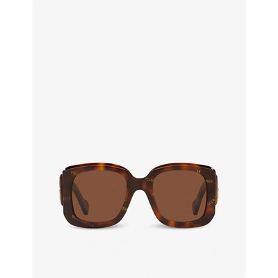 Shop Balenciaga Womens Brown Bb0069s Square-frame Sunglasses