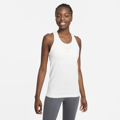 Shop Nike Women's Dri-fit Adv Aura Slim-fit Tank Top In White