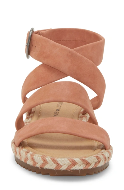 Shop Lucky Brand Delfinne Leather Sandal In Vintage Pear Leather