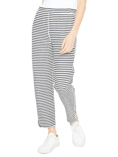 Shop Theory Reversible Striped Joggers In Grey Ivory Multi