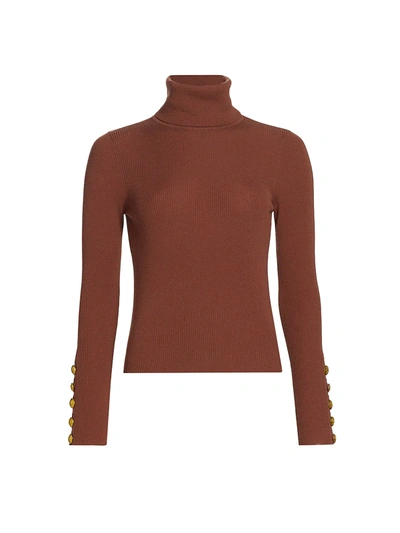 Shop A.l.c Desi Rib-knit Turtleneck Sweater In Red Henna