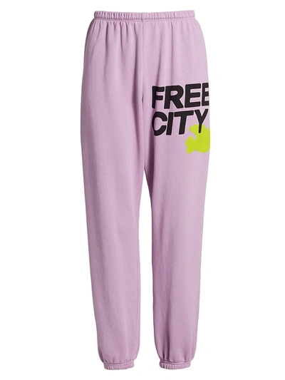 Shop Free City Logo Sweatpants In Pink Paint