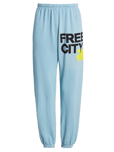 Shop Free City Logo Sweatpants In Blue Clouds