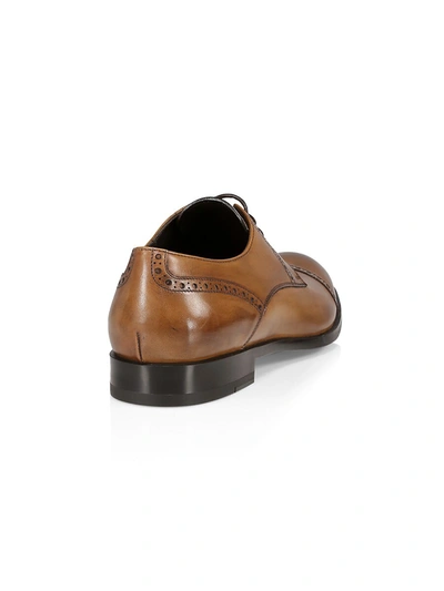 Shop Ermenegildo Zegna Men's Siena Flex Captoe Derby Shoes In Cognac