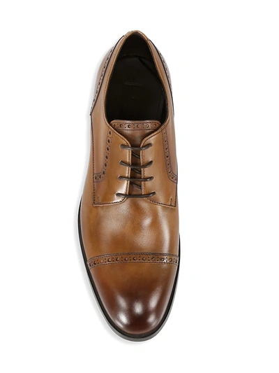 Shop Ermenegildo Zegna Men's Siena Flex Captoe Derby Shoes In Cognac