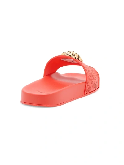 Shop Versace Palazzo Pool Slides In Azalea  Gold