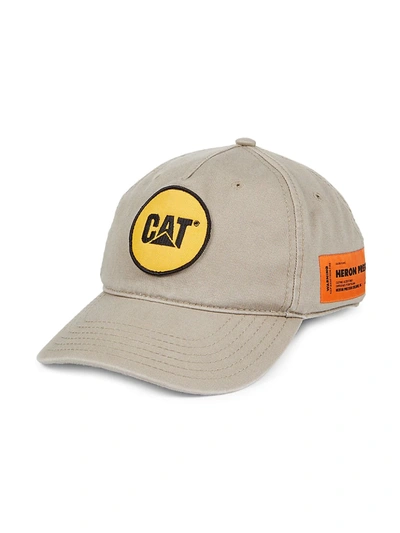 Shop Heron Preston X Caterpillar Patch Baseball Cap In Taupe Yellow