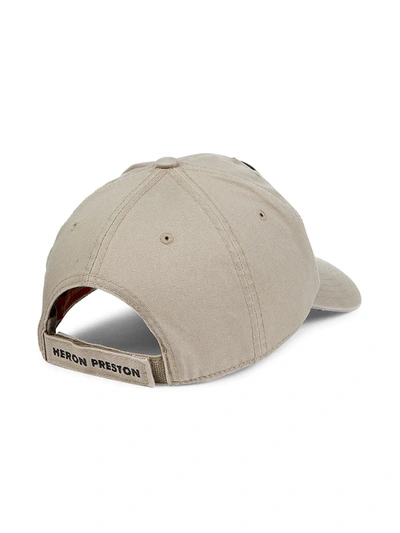 Shop Heron Preston X Caterpillar Patch Baseball Cap In Taupe Yellow