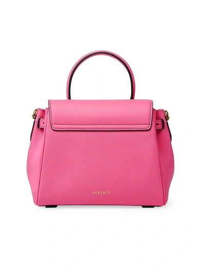Shop Versace Women's Mini La Medusa Leather Top Handle Bag In Baby Pink
