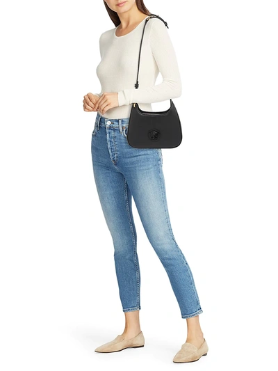 Shop Versace Women's Mini La Medusa Leather Hobo Bag In Optical White