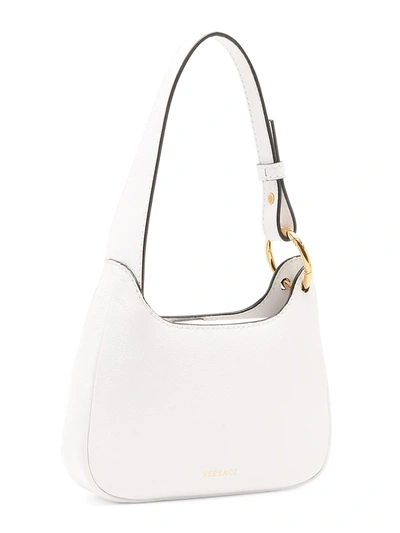 Shop Versace Women's Mini La Medusa Leather Hobo Bag In Optical White