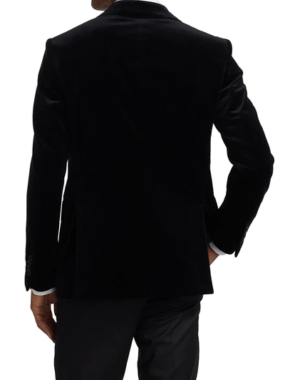 Shop Saks Fifth Avenue Men's Collection Velvet Peak Lapel Jacket In Black