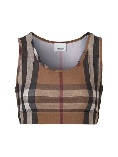 Shop Burberry Women's Immy Cropped Tank Top In Birch Brown