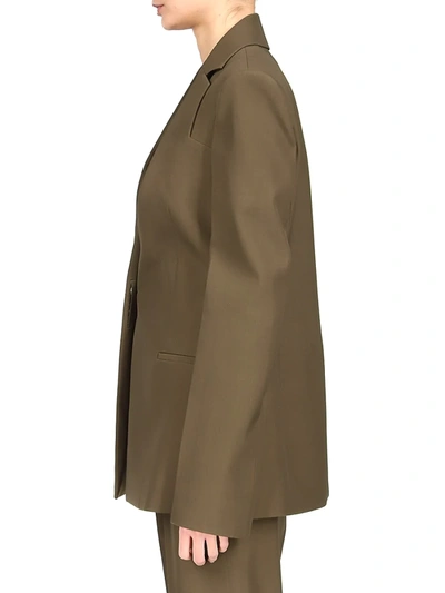 Shop Givenchy Women's Wool Draped-lapels Jacket In Dark Khaki