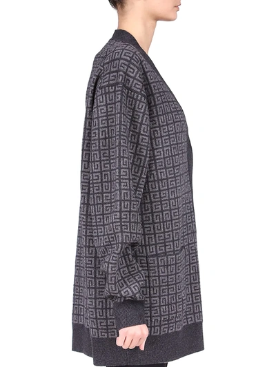Shop Givenchy 4g Cashmere Oversized Cardigan In Dark Grey