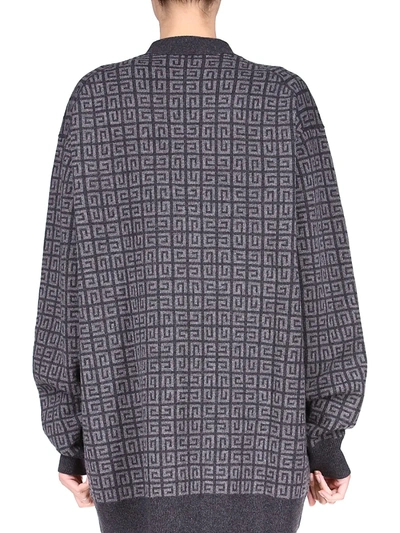 Shop Givenchy 4g Cashmere Oversized Cardigan In Dark Grey