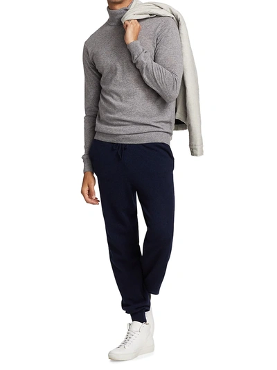 Shop Saks Fifth Avenue Men's Collection Lightweight Cashmere Turtleneck In Heathered Dark Grey
