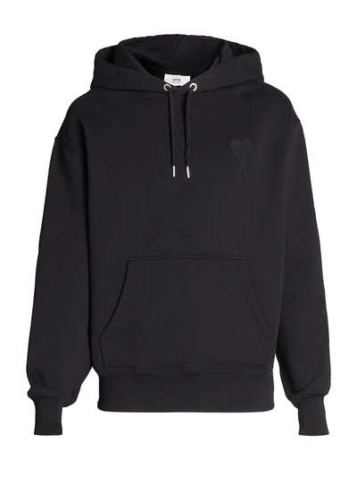 Shop Ami Alexandre Mattiussi De Coeur Hoodie Sweatshirt In Noir