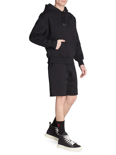 Shop Ami Alexandre Mattiussi De Coeur Hoodie Sweatshirt In Noir
