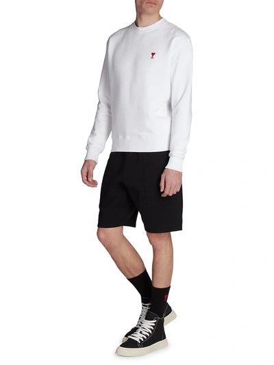 Shop Ami Alexandre Mattiussi De Coeur Crewneck Sweatshirt In Blanc