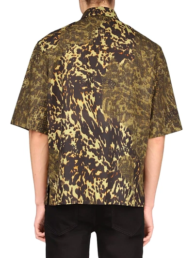 Shop Givenchy Printed Zipped Boxy-fit Shirt In Brown Khaki