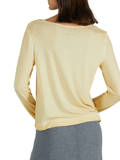 Shop Atm Anthony Thomas Melillo Lunar Wash Long Sleeve T-shirt In Chamois