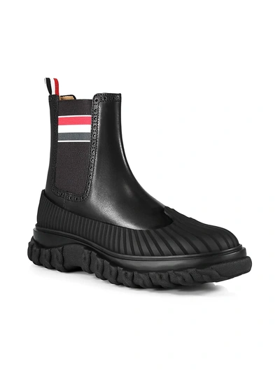 Shop Thom Browne Chelsea Duck Boots In Black