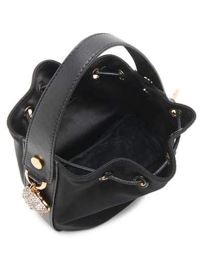Shop Versace Women's Medusa Satin Embellished Bucket Bag In Black  Gold